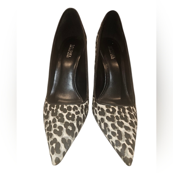 Michael Kors Black and White Animal Print Heels Size 7.5 Exellent Condition - Picture 3 of 11